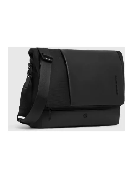 Torba na laptopa Piquadro skórzana czarna