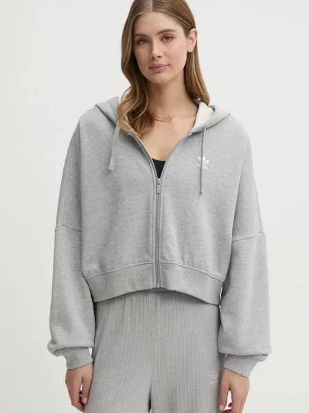 Mikina adidas Originals Essential s kapucí melanžová šedá
