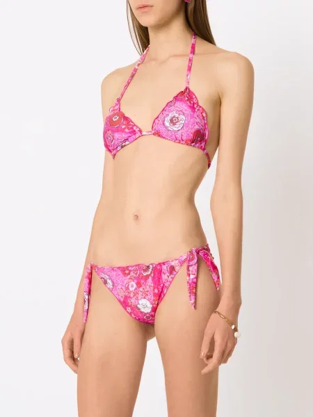 Bikini Amir Slama w kwiatki z nadrukiem różowy