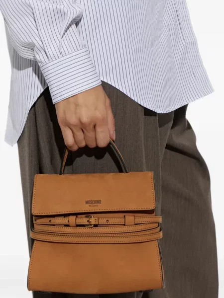Dirželis shopper rankinė Moschino su sagtimis ruda