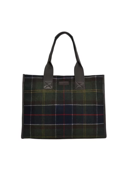 Barbour torebka z wełną zielona