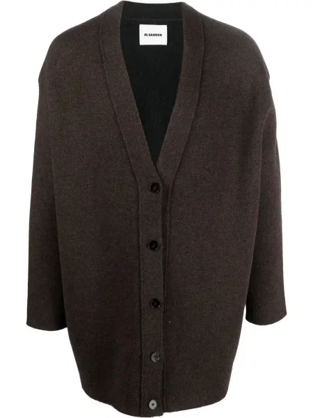 Cardigan Jil Sander cu decolteu în V maro