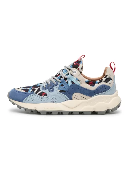 Sneakersy Flower Mountain skórzane w kwiatki niebieskie