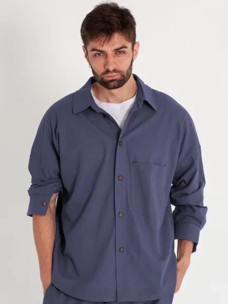 Сорочка IJ ij-sorochka-linen-jeans-man джинс льон/віскоза