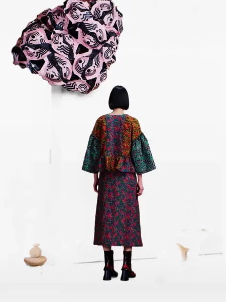 Bluză Henrik Vibskov cu model floral verde
