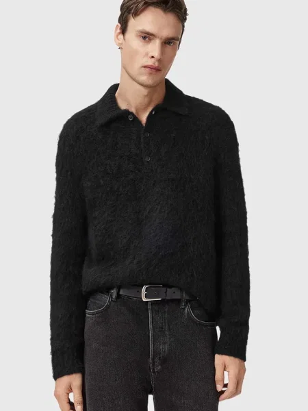 Пуловер с вълна AllSaints SONNY черно