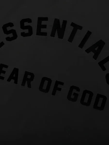 Пуловер Fear Of God Essentials с качулка черно