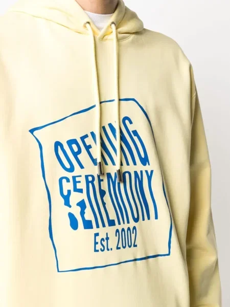 Суичър с качулка Opening Ceremony с принт жълто