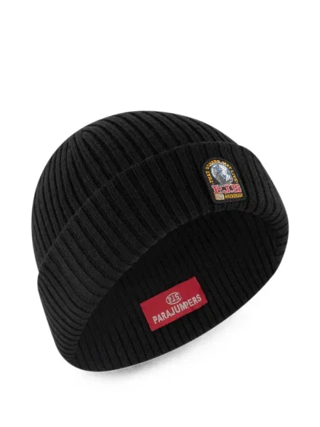 Pletený čepice Parajumpers s autogramem černý