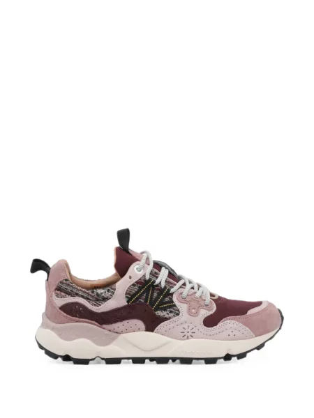 Sneakerși Flower Mountain din piele de căprioară cu model floral roz