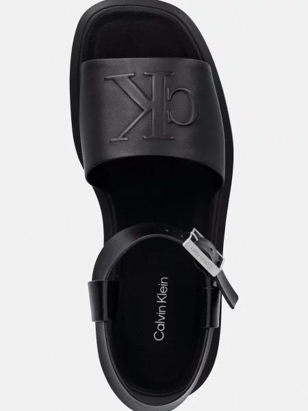 Calvin Klein szandál női CHUNKY SANDAL LTH MG fekete