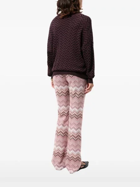 Pantaloni Missoni cu model piele de șarpe roz