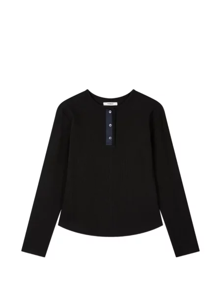 Długi top Tomboy prążkowany czarny