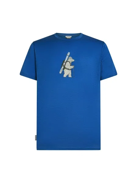 ICEBREAKER Tricou funcțional Tech Lite Bear Tour albastru / taupe gri