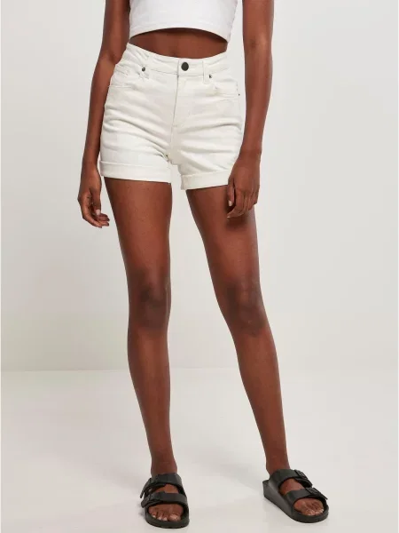 Pantaloni scurți din denim Urban Classics stretch alb