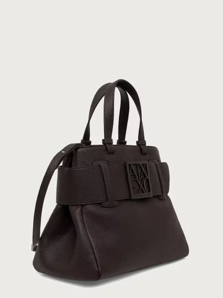 Geantă Armani Exchange din piele maro