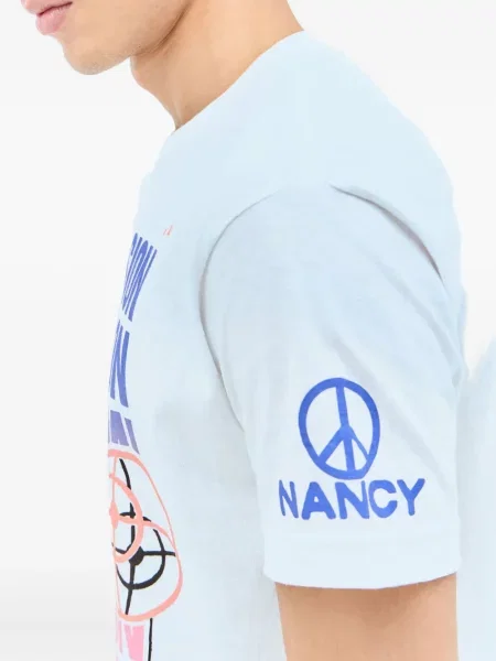 Tricou Nancy Ganz cu imagine cu decolteu rotund alb