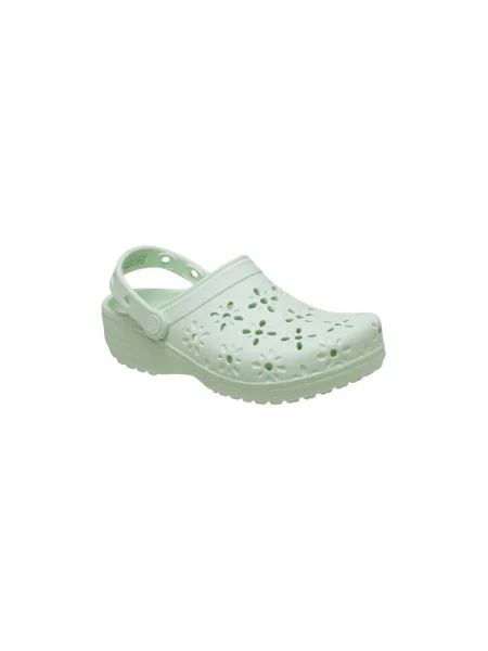 Pantofi Crocs cu model floral clasici verde