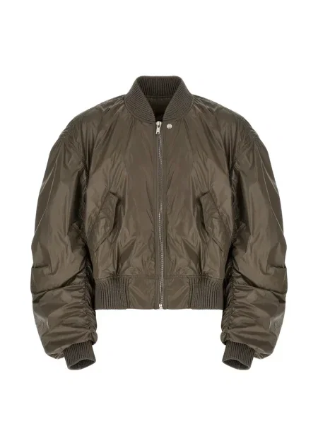 Geacă bomber Rick Owens tricotate cu nervuri gri