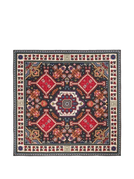 Fular Toteme de lână cu imprimeu geometric roșu