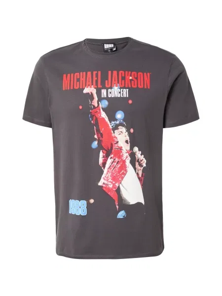 AMPLIFIED Majica MICHAEL JACKSON LIVE IN CONCERT svetlo modra / antracit / rdeča bela