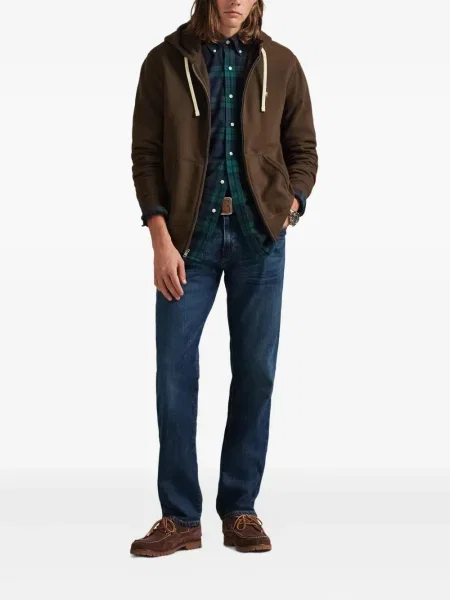 Șapcă Polo Ralph Lauren cu broderie din țesătură twill în carouri albastru