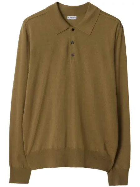 Polo Burberry de lână verde