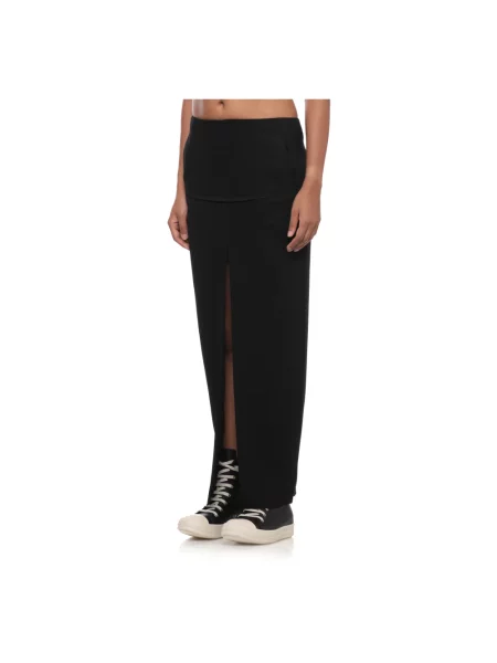 Spódnica maxi Rick Owens wełniana czarna