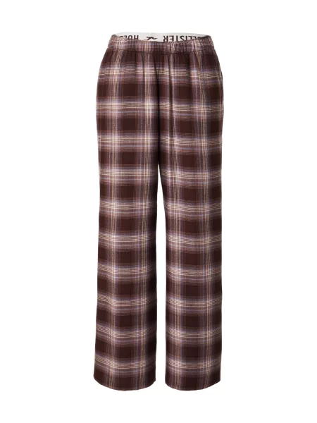 HOLLISTER Pantaloni de pijama ecru maro / maro deschis albastru