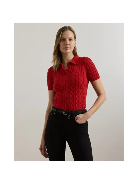 Dzianinowy sweter Ralph Lauren czerwony