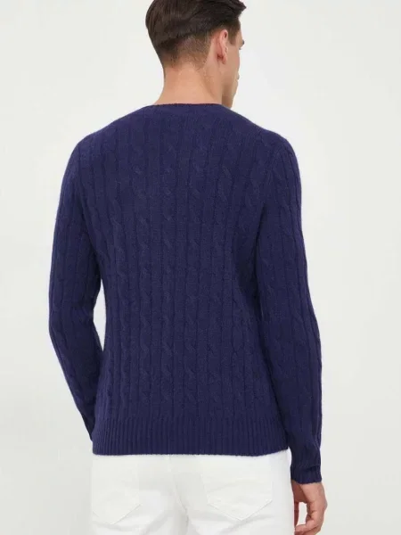 Lekki sweter Polo Ralph Lauren z kaszmiru niebieski