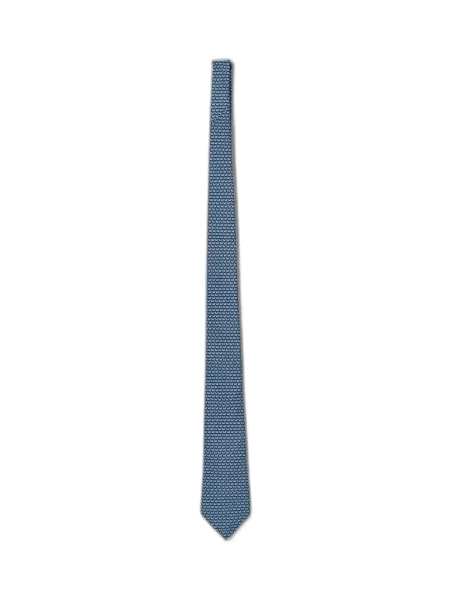 Cravată Zegna de mătase cu imagine cu imprimeu geometric albastru