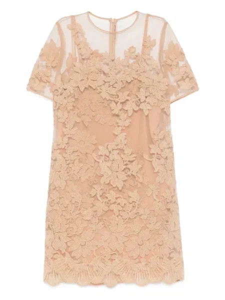 Rochie mini Ermanno Scervino cu model floral din dantelă de costum