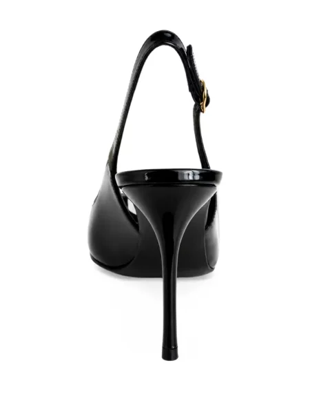 Pantofi cu toc Dolce & Gabbana slingback cu autograf negru