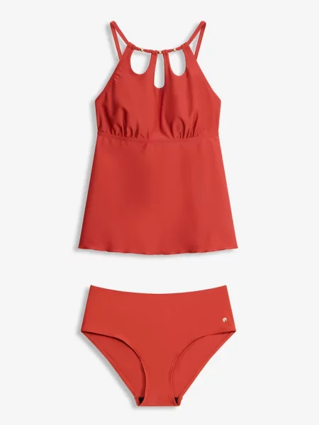 Tankini z wycięciami 2 części brązowy