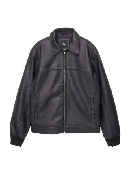 Pull&Bear Geacă de primăvară-toamnă negru