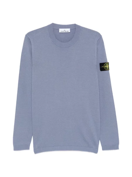 Pulover Stone Island cu decolteu rotund cu strasuri albastru