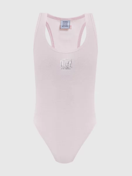 Боді з логотипом Vetements рожеве