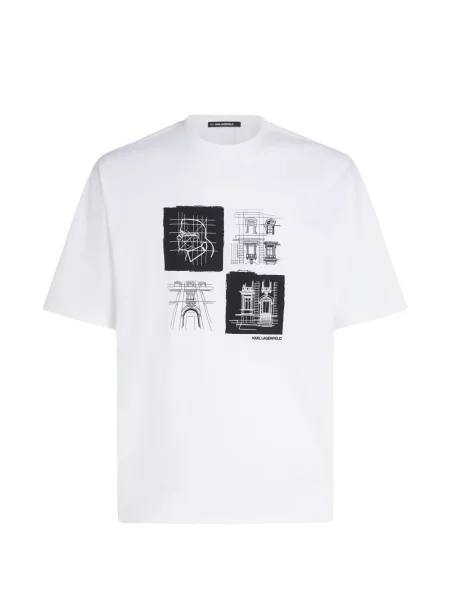 Tricou Karl Lagerfeld cu imagine alb