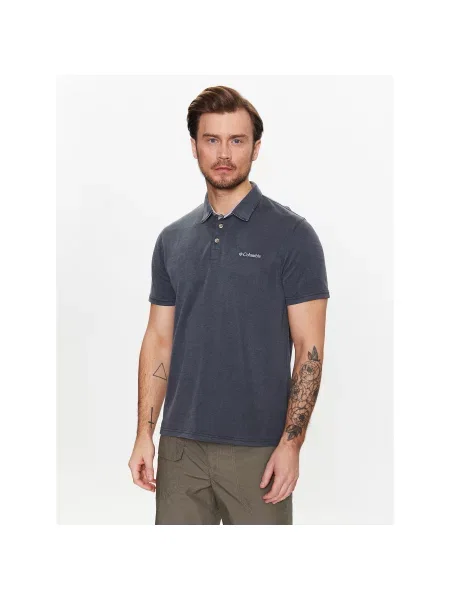 Columbia Polo majica Melson Point Siva Regular Fit črna