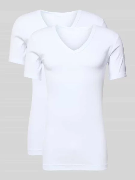 T-shirt z czystej bawełny w zestawie 2 szt. Götzburg Wäsche biała