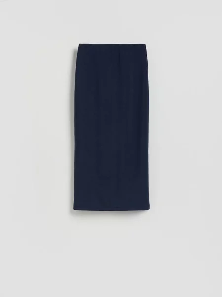 Reserved Spódnica midi z modalem granatowy
