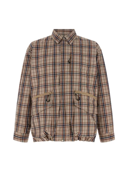 Koszula Comme Des Garcons w kratę beżowa