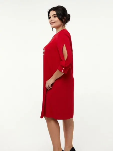 Сукня міді All Posa бавовна/поліестер червоний