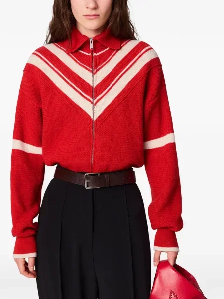 Gulerat geacă Stella Mccartney tricotate roșu