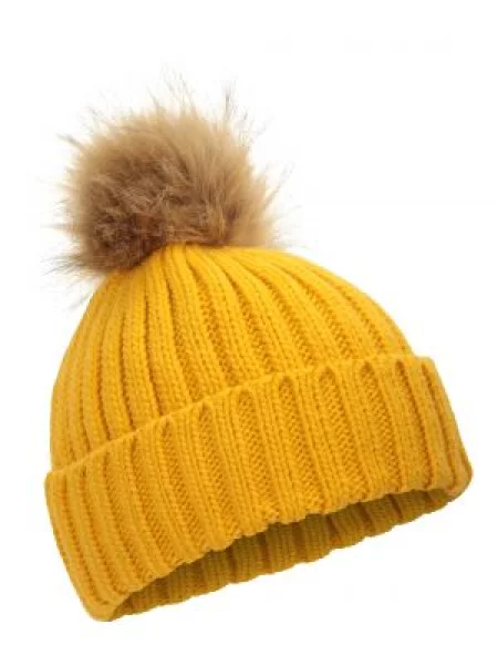 Geneva kosmata czapka podszyta skórą 