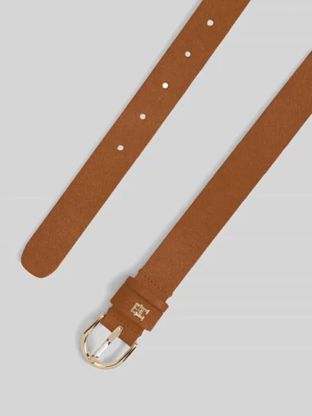 Pasek z naturalnej skóry z detalem z logo Tommy Hilfiger