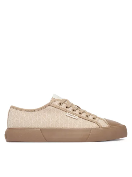 Calvin Klein Modne superge Vulc Low Laceup Aop Canvas bež