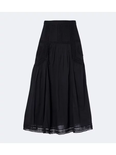 Fustă midi Ulla Johnson cu broderie negru