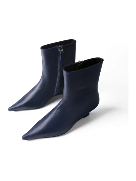 Buty do kostki L37 skórzane niebieskie